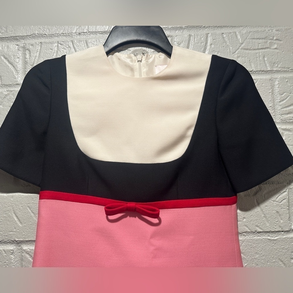 Valentino Colorblock Crepe Couture Minidress Size 36 - Picture 7 of 15